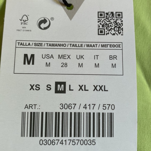 NWT. Zara Light Green Full Length Mid-Rise Pants. Size S, M. - Picture 9 of 11